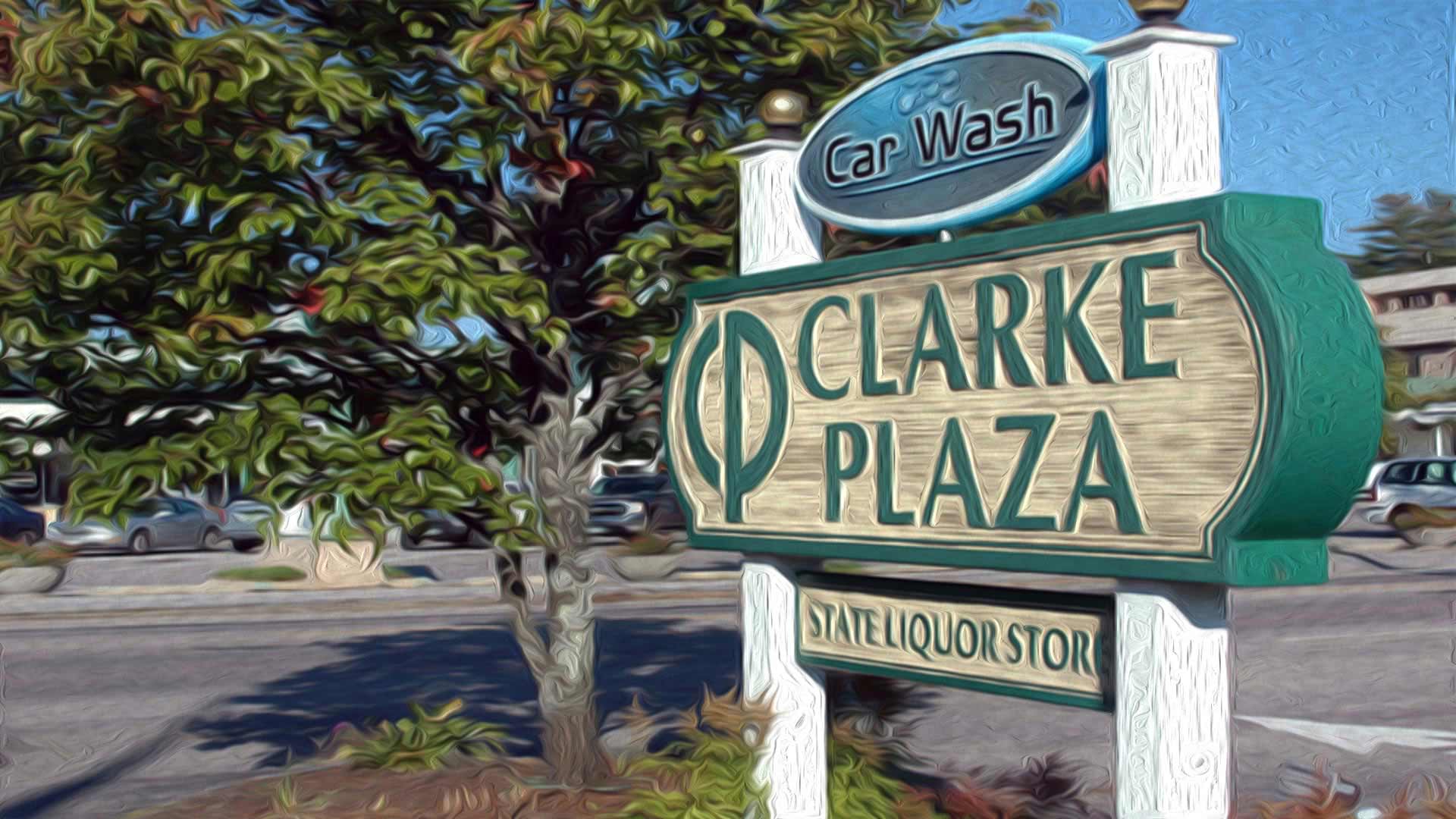 Clarke Plaza sign